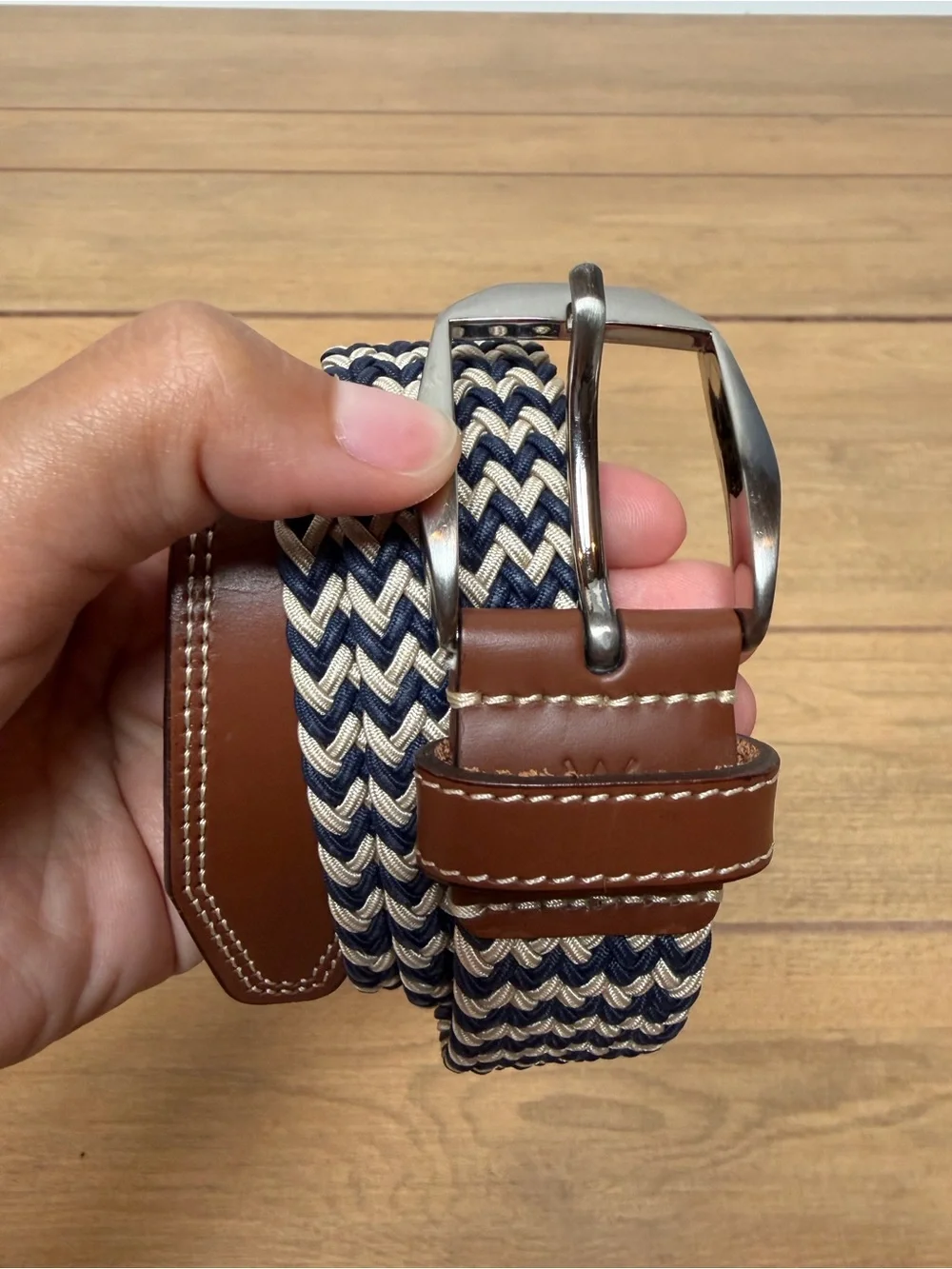 Martin Dingman Newport Woven Italian Stretch Belt size 34